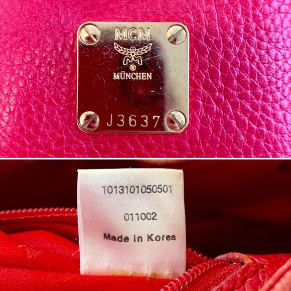 MCM Red Shoulder/Crossbody Bag Authentic - Picture 2 of 8